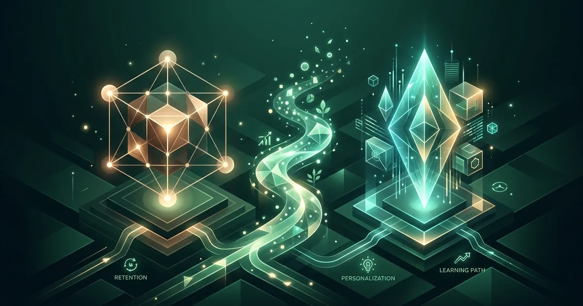 Split image showing a traditional podcast studio microphone on one side and an AI waveform on the other