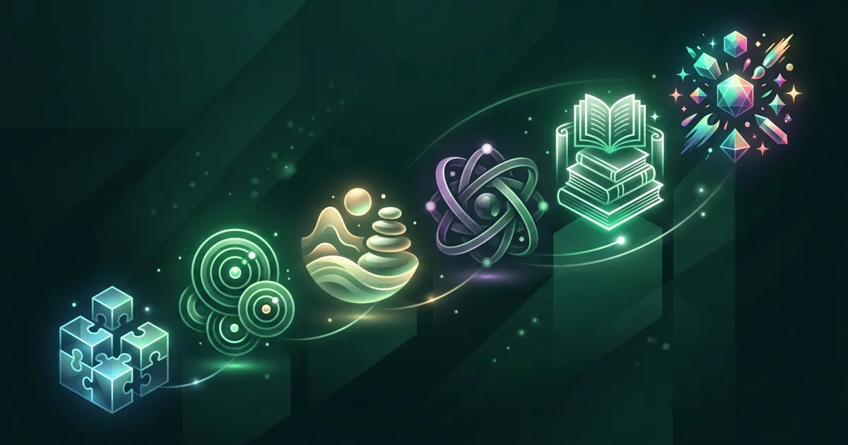 Six app category icons arranged around a fading social media logo, representing different cravings each category satisfies