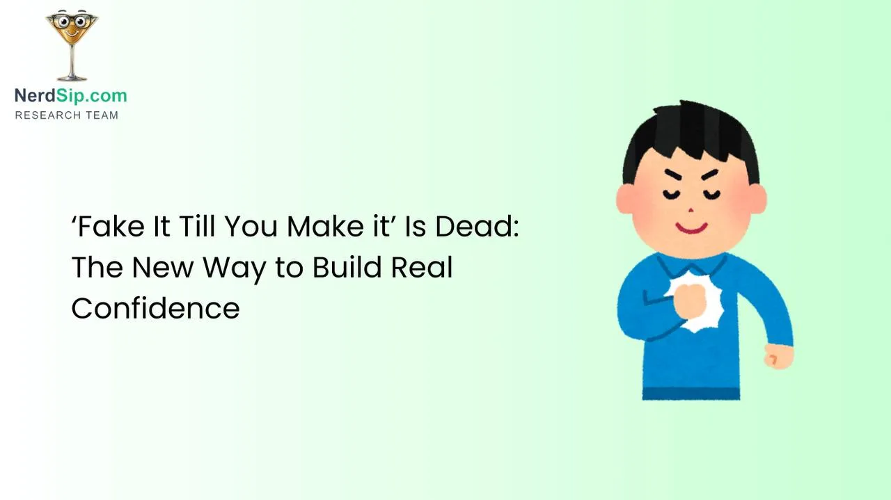 Person confidently presenting to an audience, conveying genuine competence rather than false bravado