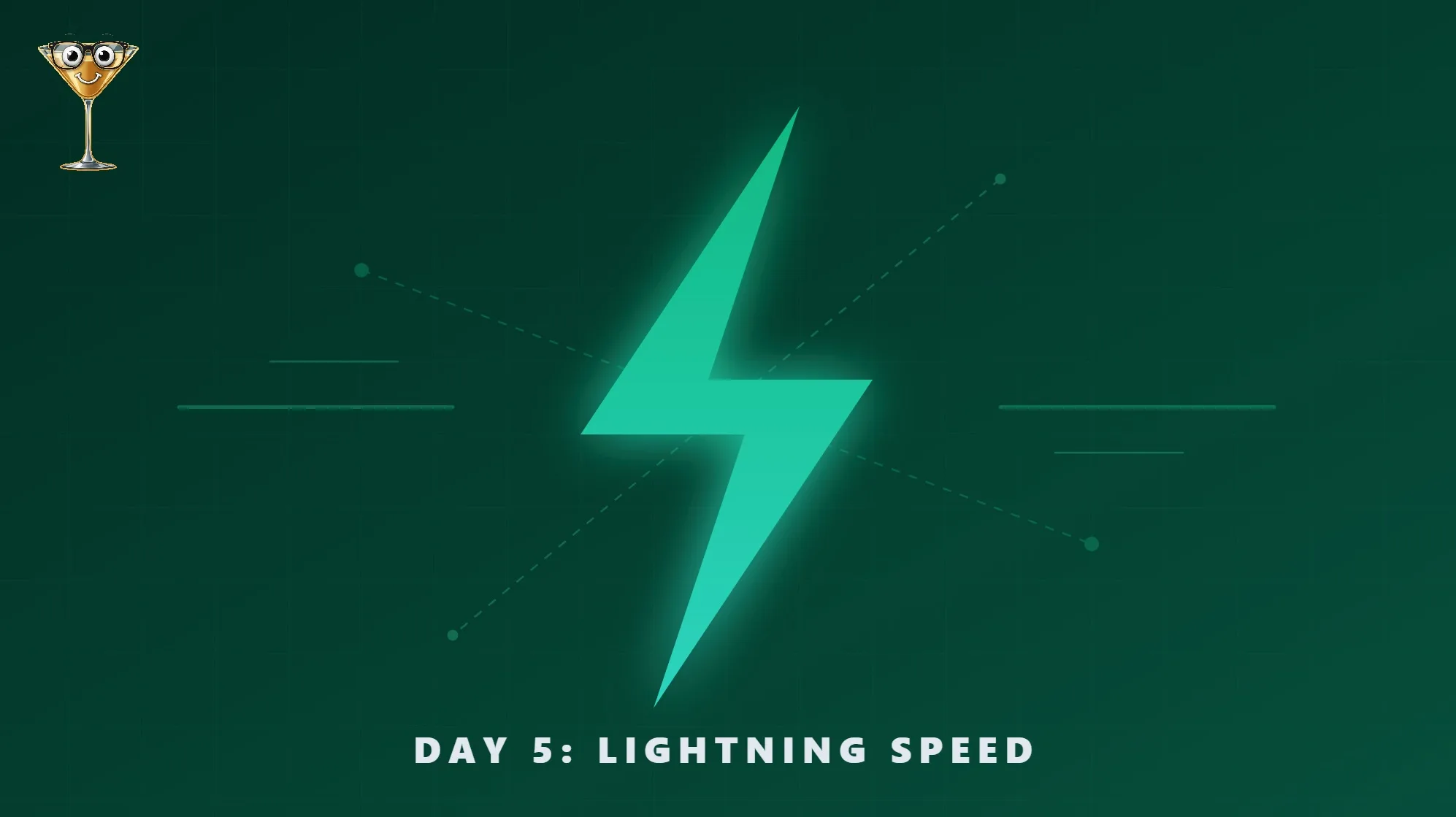 Developer looking at rapid code output on a screen with a lightning bolt graphic, representing fast AI development