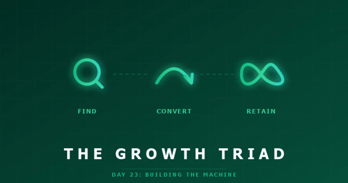 Growth funnel diagram showing acquisition, conversion, and retention steps on a whiteboard