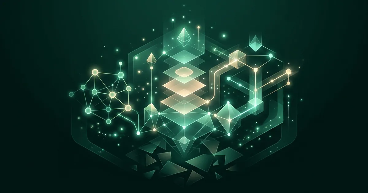 A glowing digital brain made of interconnected notes, links, and knowledge nodes floating in space