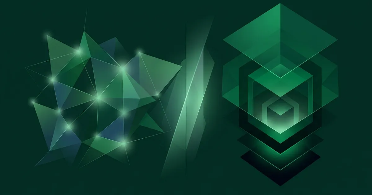 Side-by-side comparison of NerdSip and Brilliant app interfaces showing breadth versus depth in learning