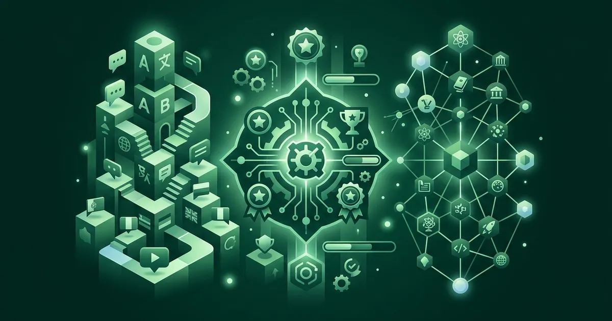 Side-by-side comparison of NerdSip and Duolingo gamified lesson interfaces on mobile phones