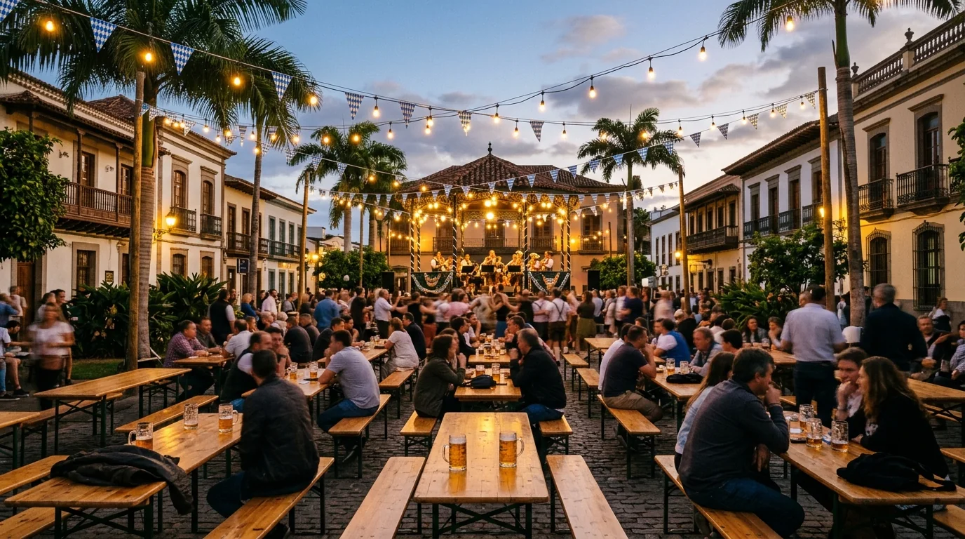 Three Oktoberfest spin-off scenes from Brazil, China and Argentina in one panorama