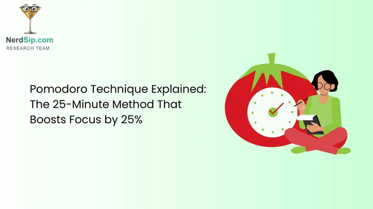 Tomato-shaped timer next to a focused work session setup with a notebook and laptop