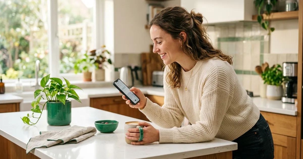 A person at a bright desk finishing a short focused study session with a timer showing five minutes