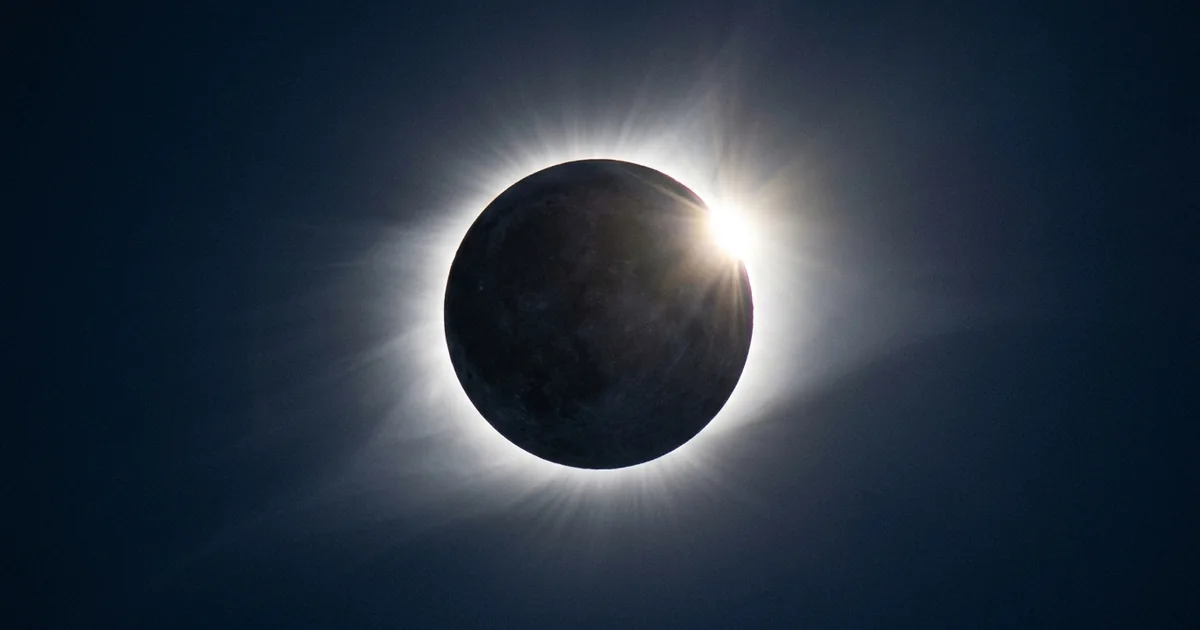 Quiz-style illustration of an eclipsed sun surrounded by question marks