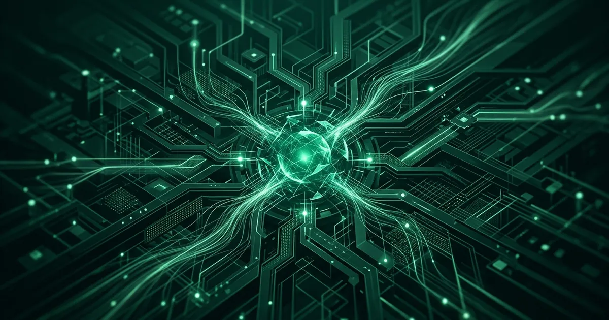 Abstract visualization of a human brain being pulled apart by social media notification icons, representing the attention economy