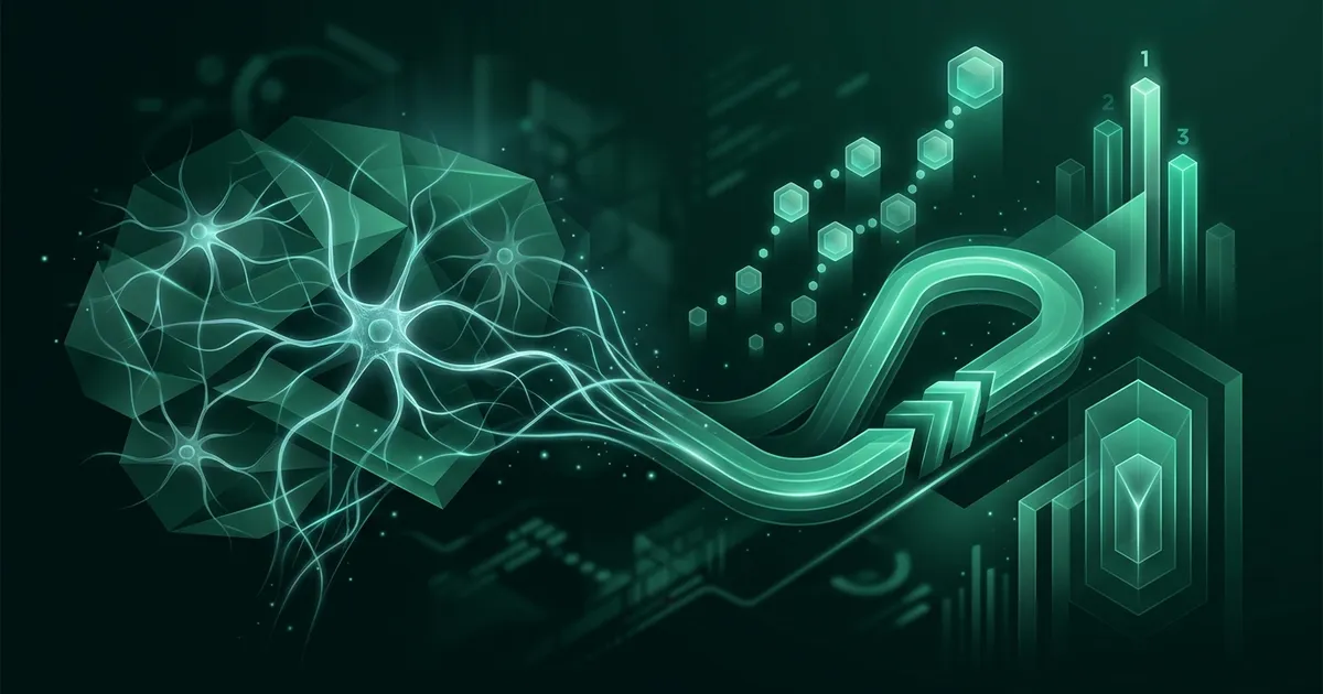Abstract illustration of a brain with game mechanics overlaid: XP bars, streaks, and leaderboard rankings lighting up neural pathways