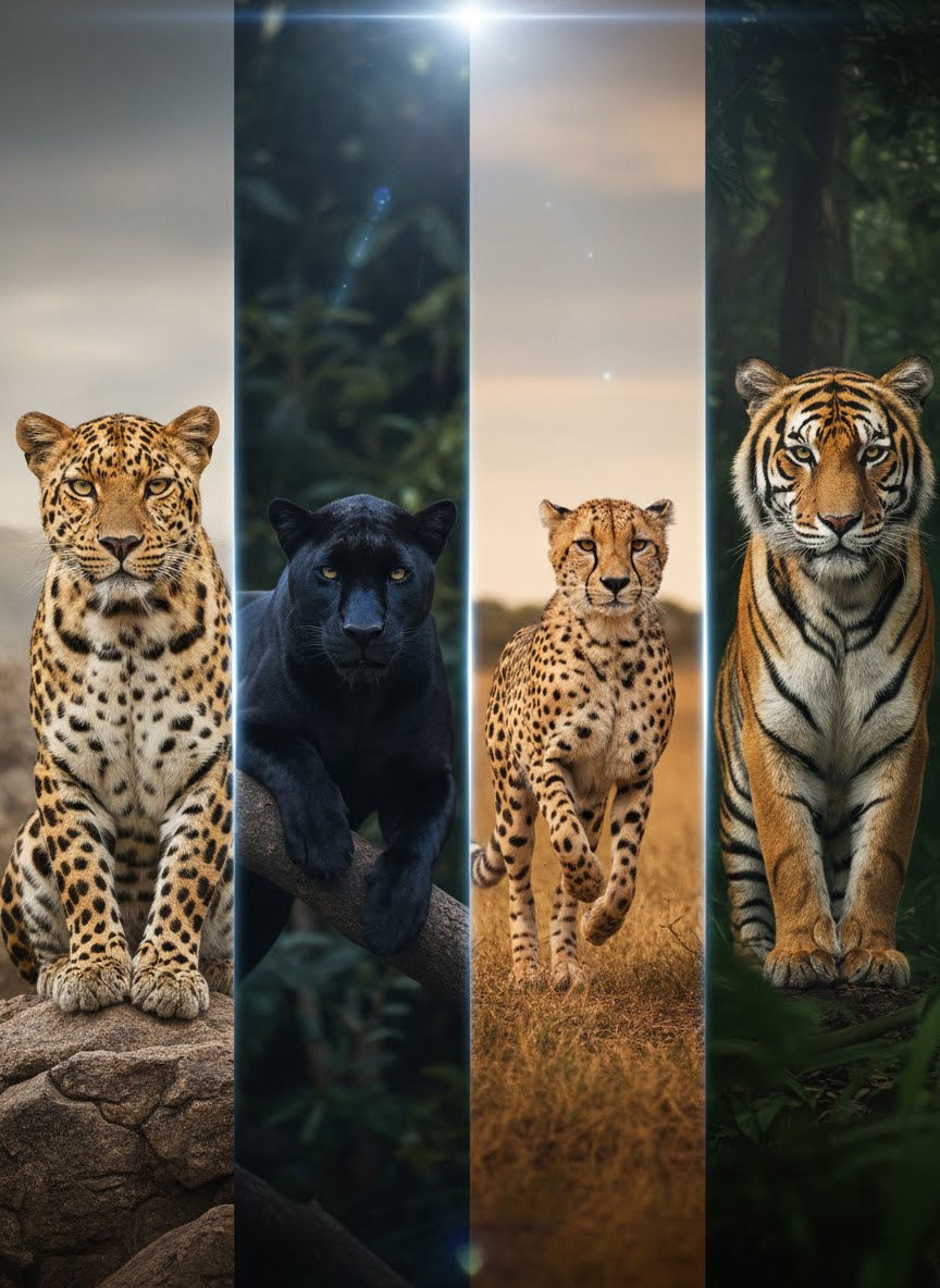 Big Cat Battle Royale: Spot the Difference