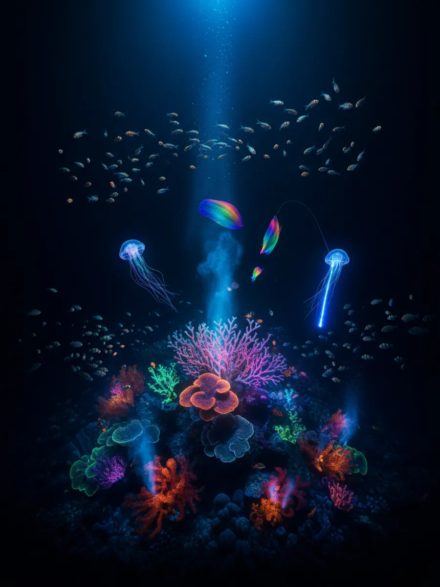 Deep Sea Bioluminescence: The Neon Abyss