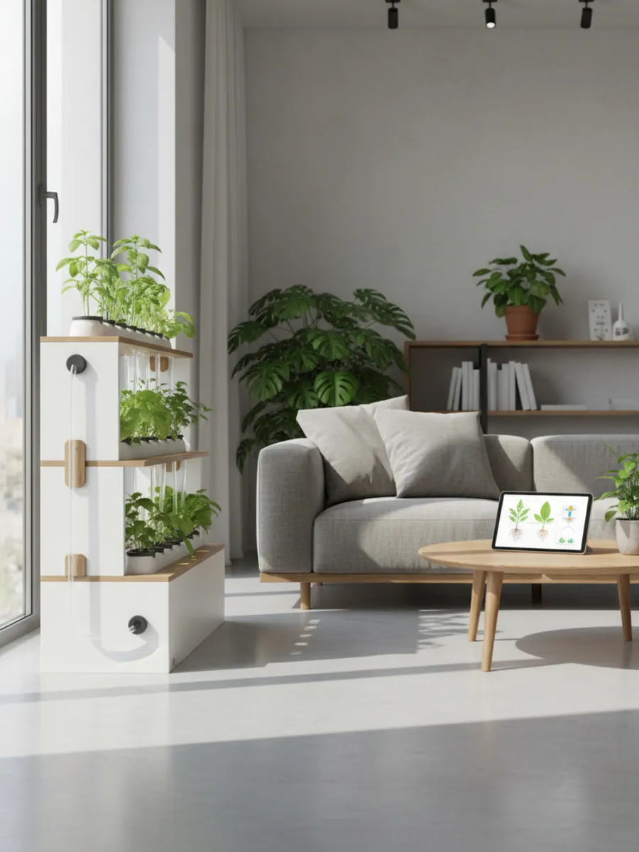 Hydroponik im Wohnzimmer